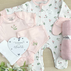 Baby Girl Gift Hamper (7 Items) -Little Flower  New Baby Gift