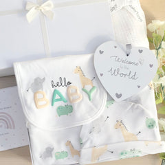 New Baby Hamper (7 Items) Hello New Baby Gift Set
