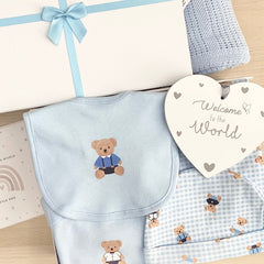 Baby Boy Baby Gift Hamper (7 Items) Little Ted New Baby Gift