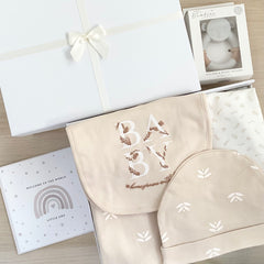 New Baby Gifts (6 Items) - Baby Love 100% Organic Cotton New Baby Gift Set