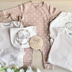 New Baby Hamper (7 Items) Hello New Baby Gift Set