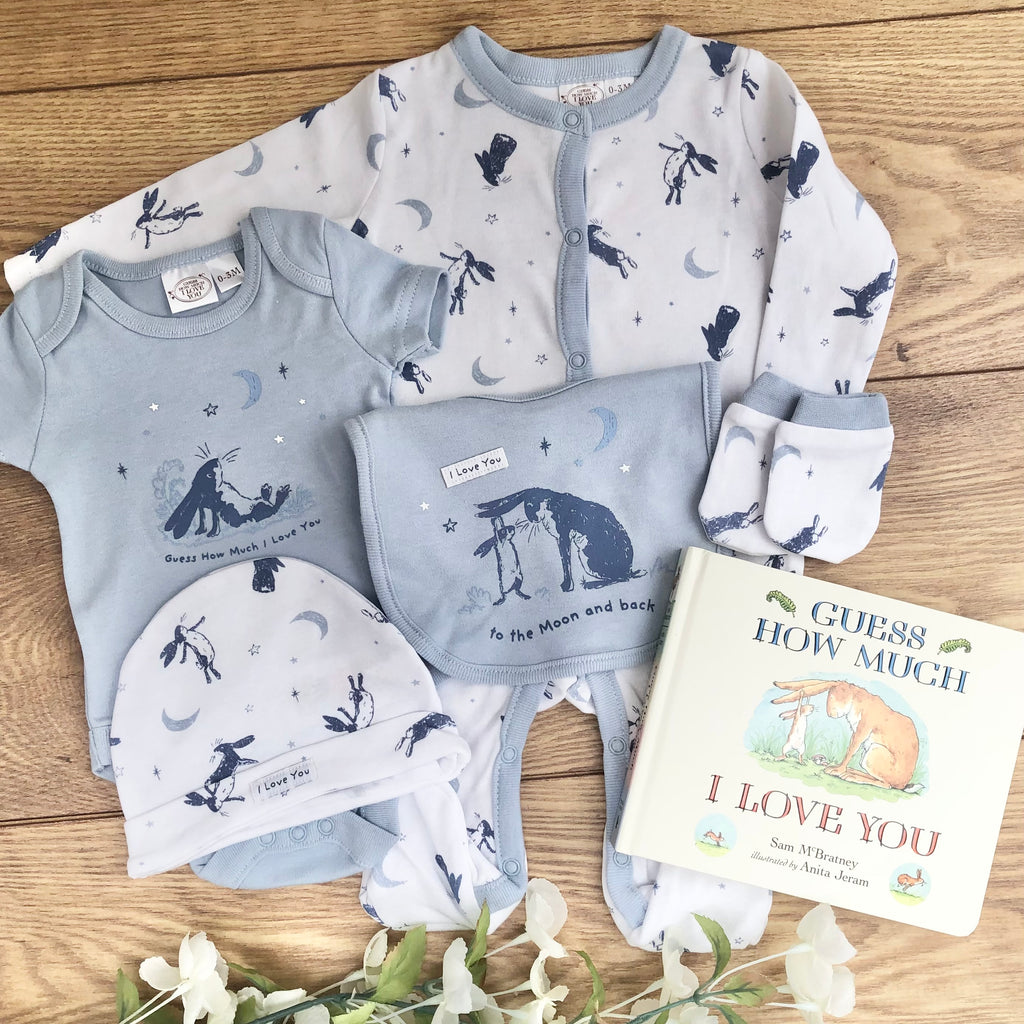 New Baby Boy Gift Hamper (6 Items) Guess How Much I Love You New Baby Gift