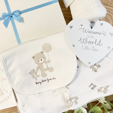 Baby Boy Baby Gift Hamper (7 Items) Best Friends New Baby Gift