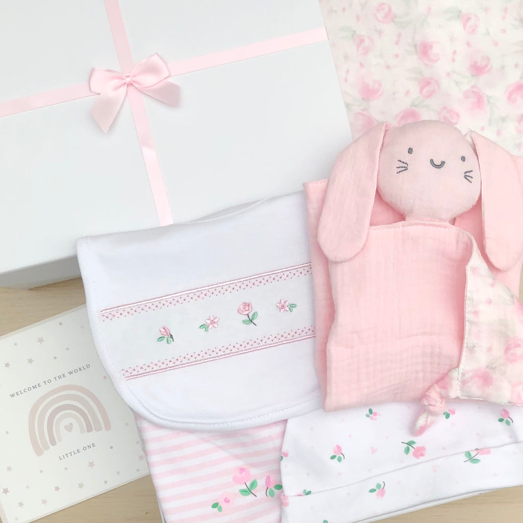 Baby Girl Gift Hamper (7 Items) - Little Rose New Baby Gift