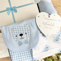 Baby Boy Baby Gift Hamper (7 Items) Teddy New Baby Gift