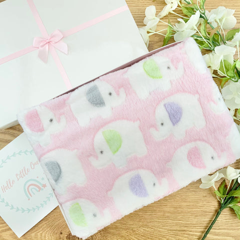 Baby Girl Gift Hamper  Ellie Elephant Blanket New Baby Gift