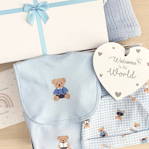 Baby Boy Baby Gift Hamper (7 Items) Little Ted New Baby Gift