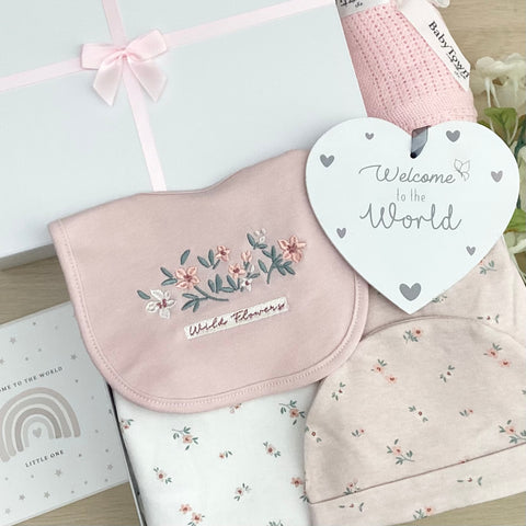 Baby Girl Gift Hamper (7 Items) - Wild Flowers New Baby Gift