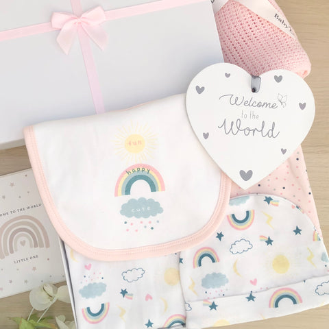 Baby Girl Gift Hamper (7 Items) - Sunshine and Rainbows  New Baby Gift