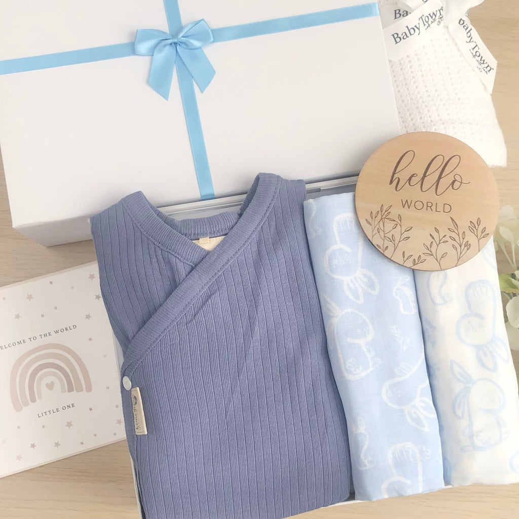 New Baby Boy Baby Gift Hamper (7 Items)  Dreams New Baby Gift