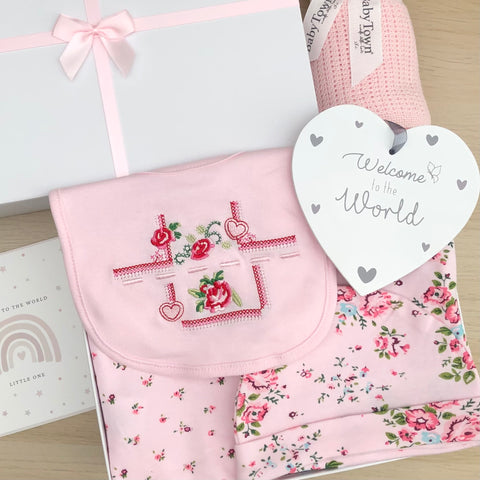 Baby Girl Gift Hamper (7 Items) - Pretty Petal  New Baby Gift