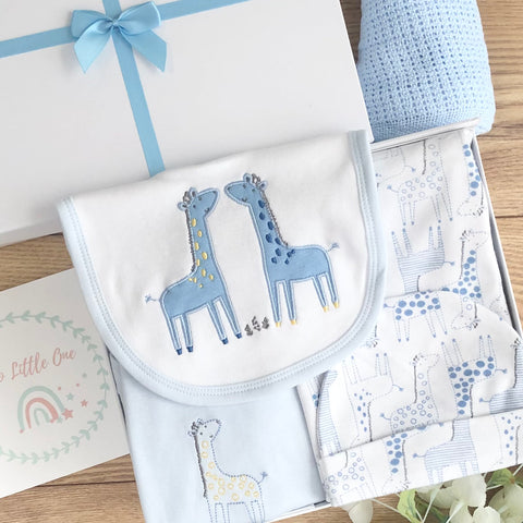 Baby Boy Baby Gift Hamper (6 Items)  Giraffe Friends New Baby Gift