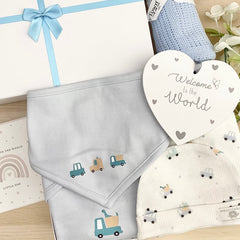 Baby Boy Gift Hamper (7 Items)  All Aboard New Baby Gift