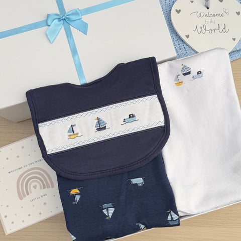 Baby Boy Baby Gift Hamper (7 Items) Little Sailor New Baby Gifts