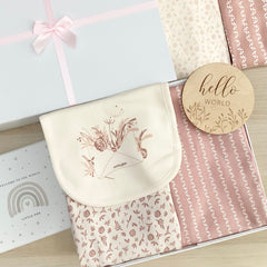 New baby girl gift hamper (7 Items) - Little Love  New Baby Gift