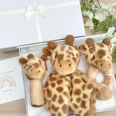 New Baby Gifts -  Giraffe comforter & Rattle New Baby Gift Set