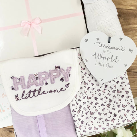 Baby Girl Gift Hamper (7 Items) - Happy Little One  New Baby Gift