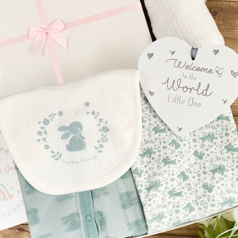 New Baby Girl Gifts (7 Items) - Happy Bunny  New Baby Gift