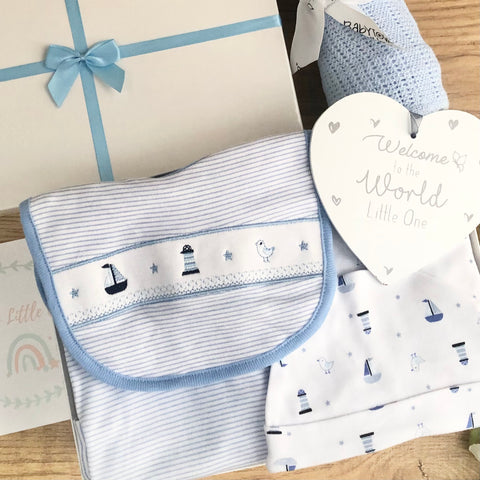 Baby Boy Baby Gift Hamper (7 Items) Little Sailor New Baby Gifts