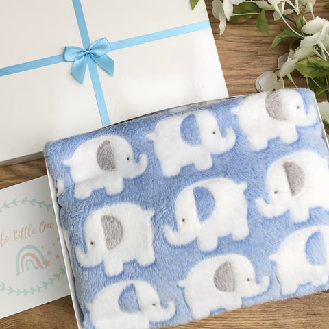 New Baby Boy Gift Hamper -Elephant Blanket New Baby Gift Hamper